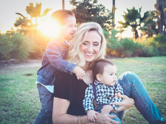 Mother with children