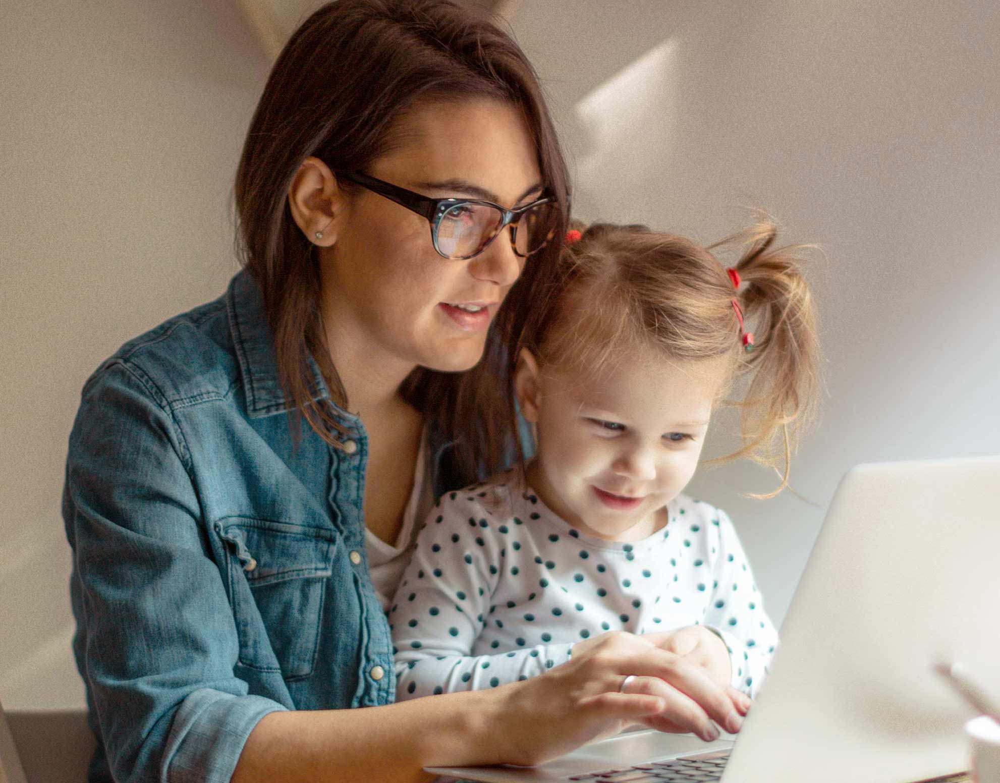 Mother and daughter using MyChart