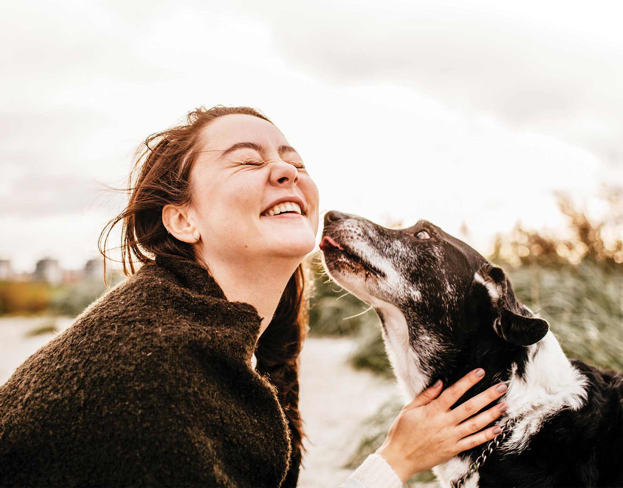 woman and her dog