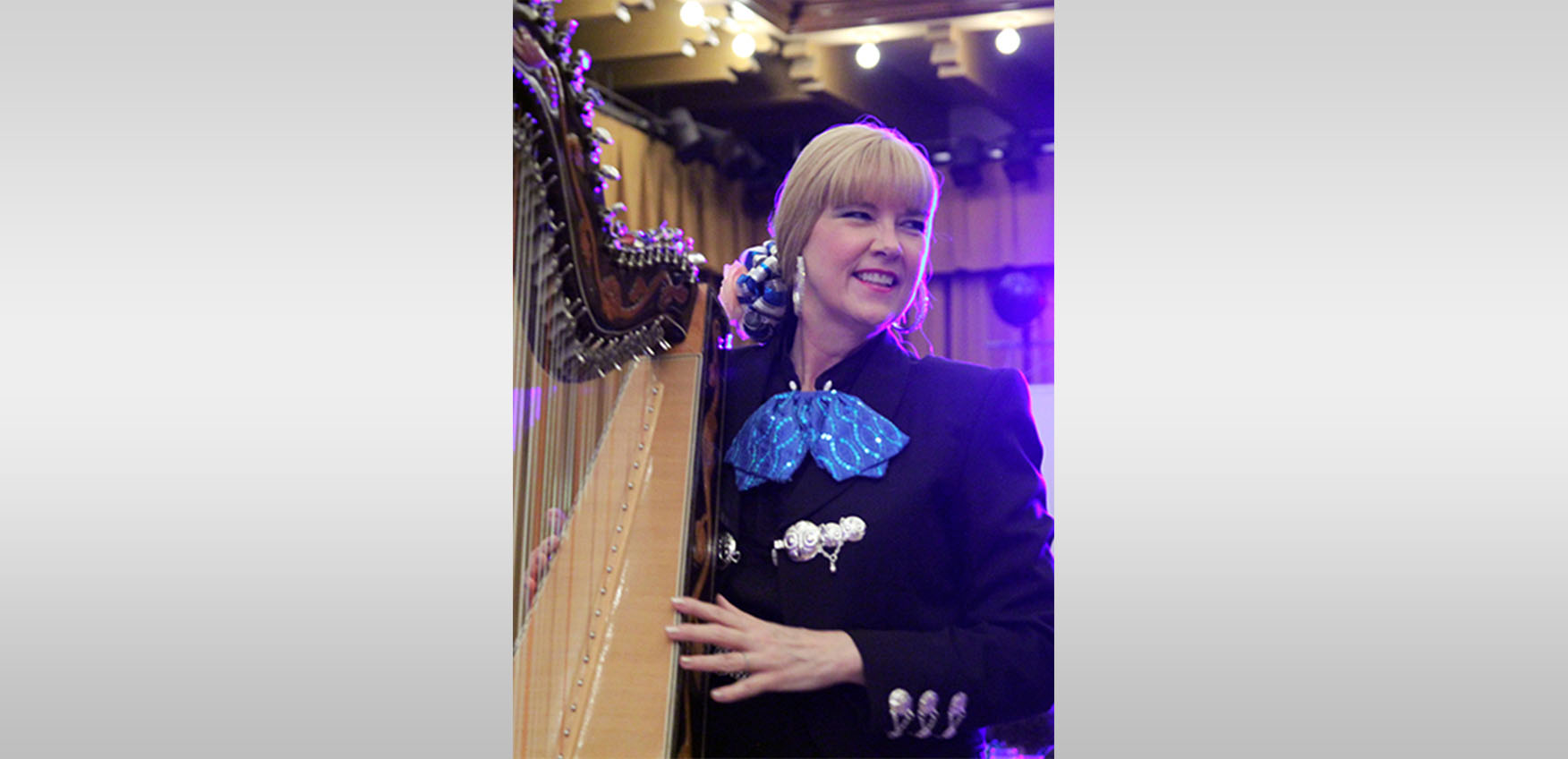 patient playing the harp