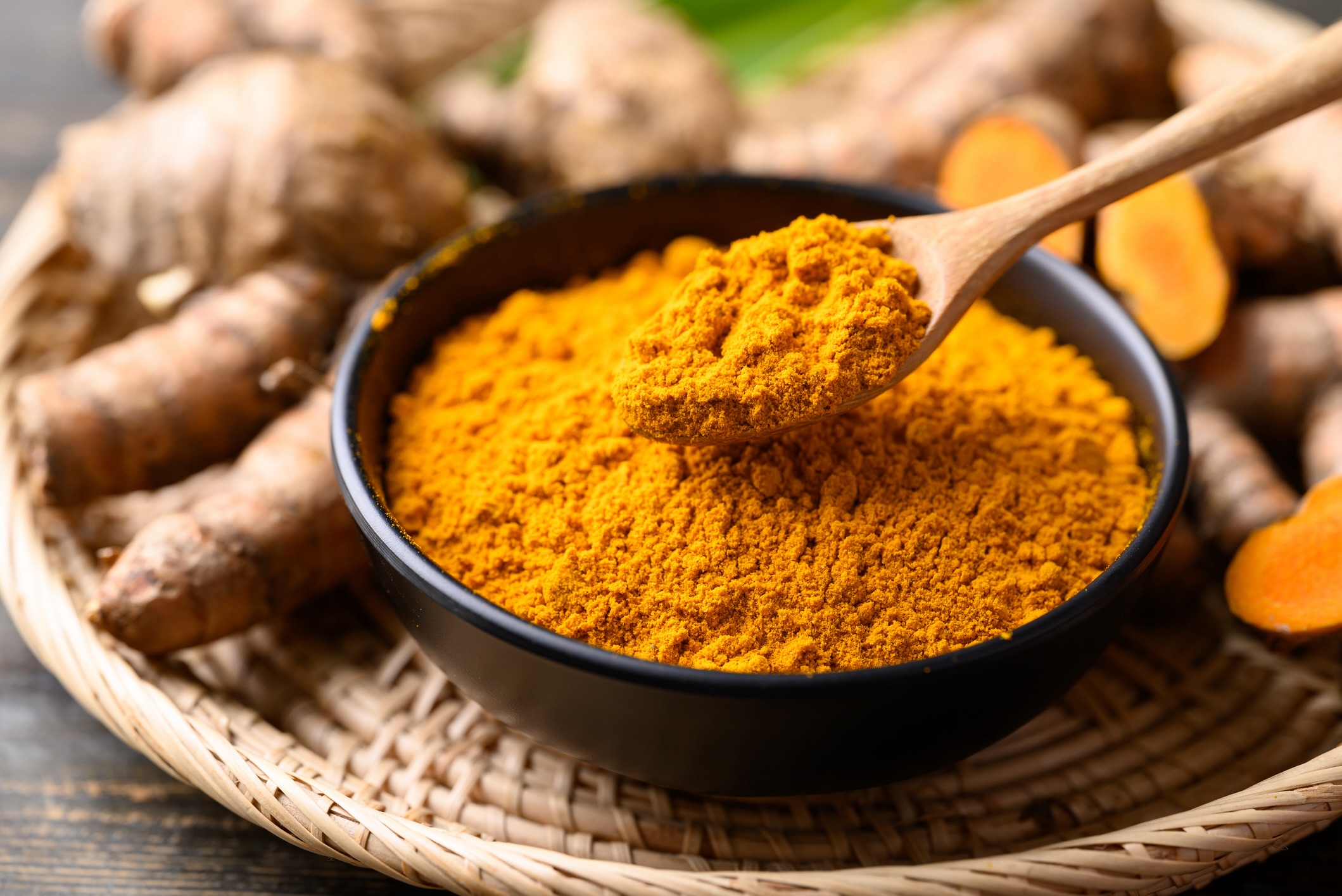 Turmeric spice in a bowl