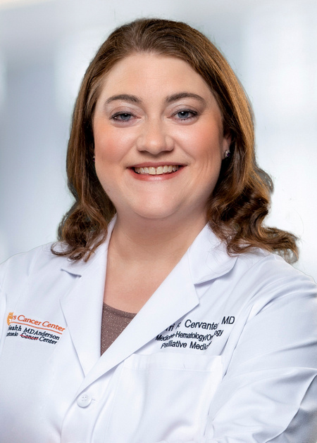 Dr. Cervantez in a white coat