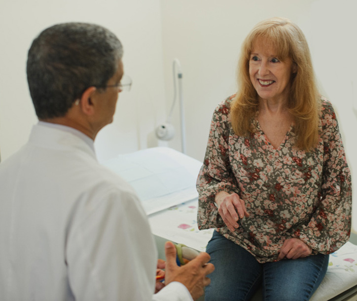 Dr. Parikh talking to a patient