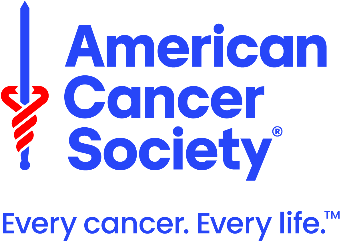 American Cancer Society logo in red and blue with the tagline, "Every cancer. Every person"